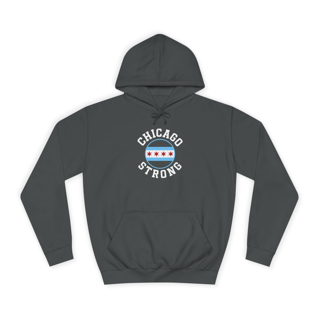 Chicago Strong Unisex Hoodie - Chicagoland Pride Pullover with Chicago Flag Emblem