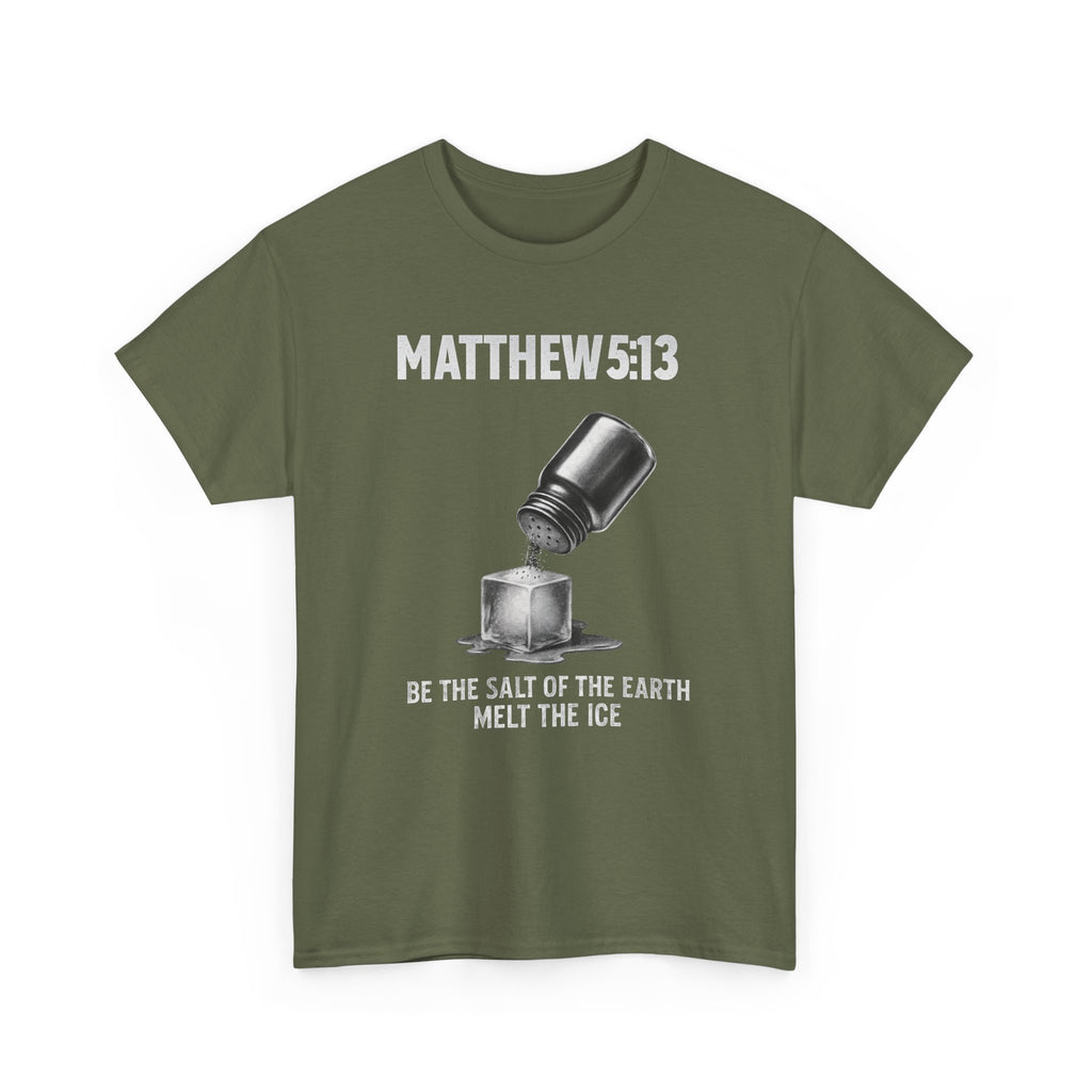Matthew 5:13 Unisex Faith & Activism T-Shirt | Anti-ICE Religious Protest Tee | Unisex Heavy Cotton Christian Activist Shirt for Protesting & Social Justice