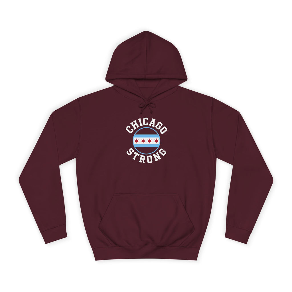 Chicago Strong Unisex Hoodie - Chicagoland Pride Pullover with Chicago Flag Emblem