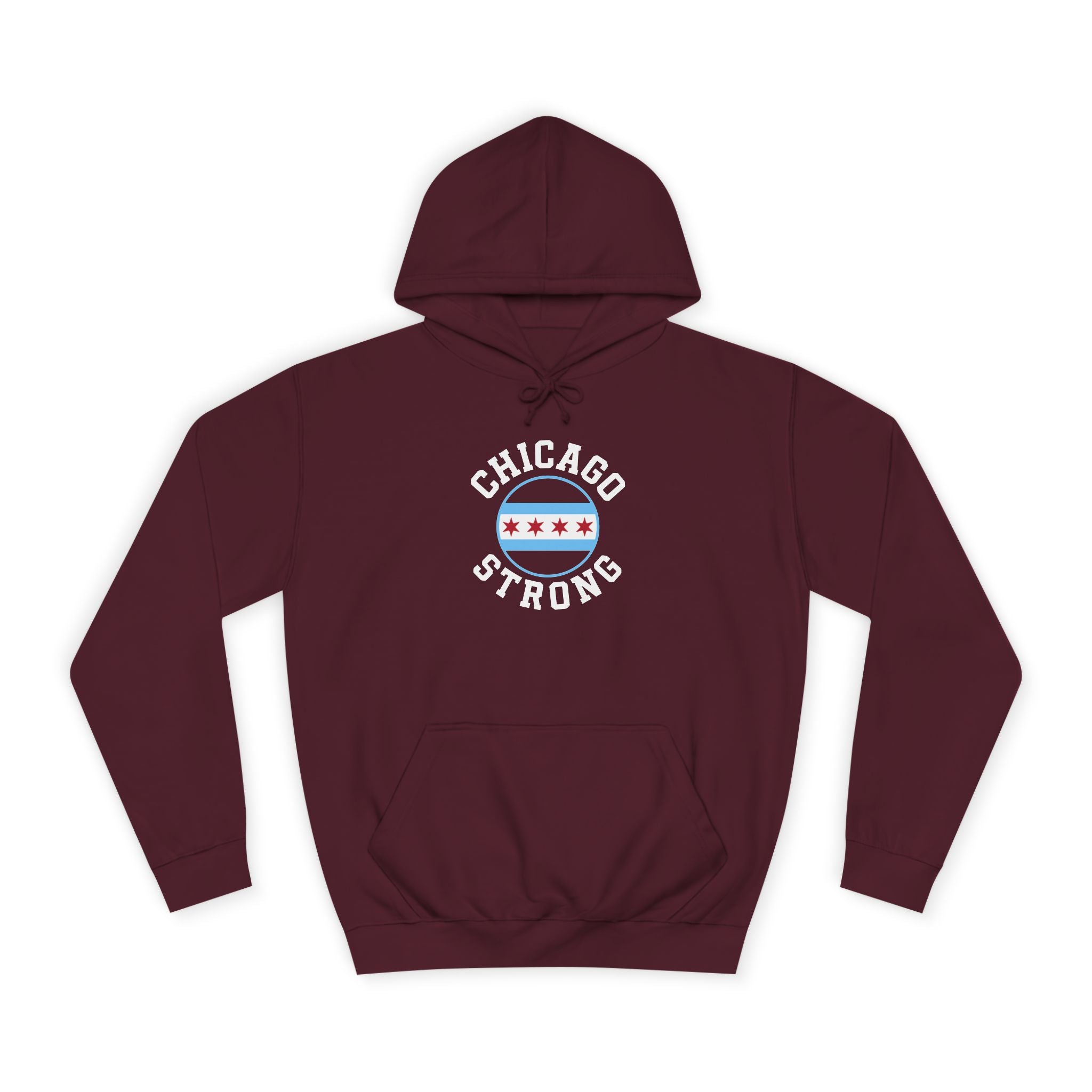Chicago Strong Unisex Hoodie - Chicagoland Pride Pullover with Chicago Flag Emblem