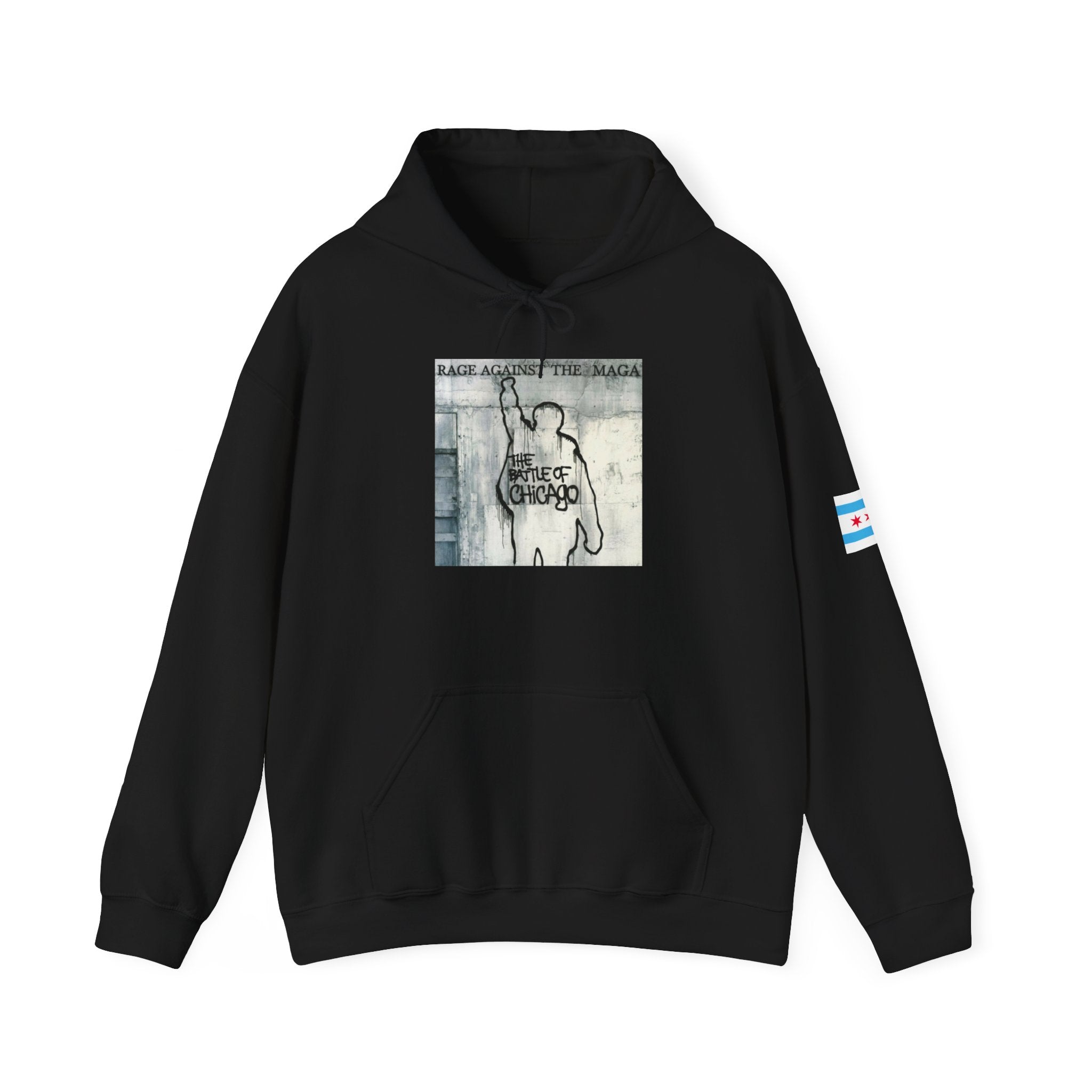 Protest Hoodie Sweatshirt - Rage Against MAGA Chicago Protesters