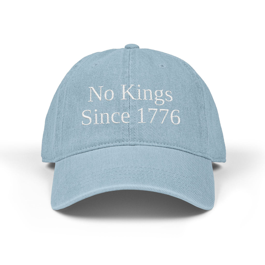 Patriotic Embroidered Denim Hat - No Kings Since 1776