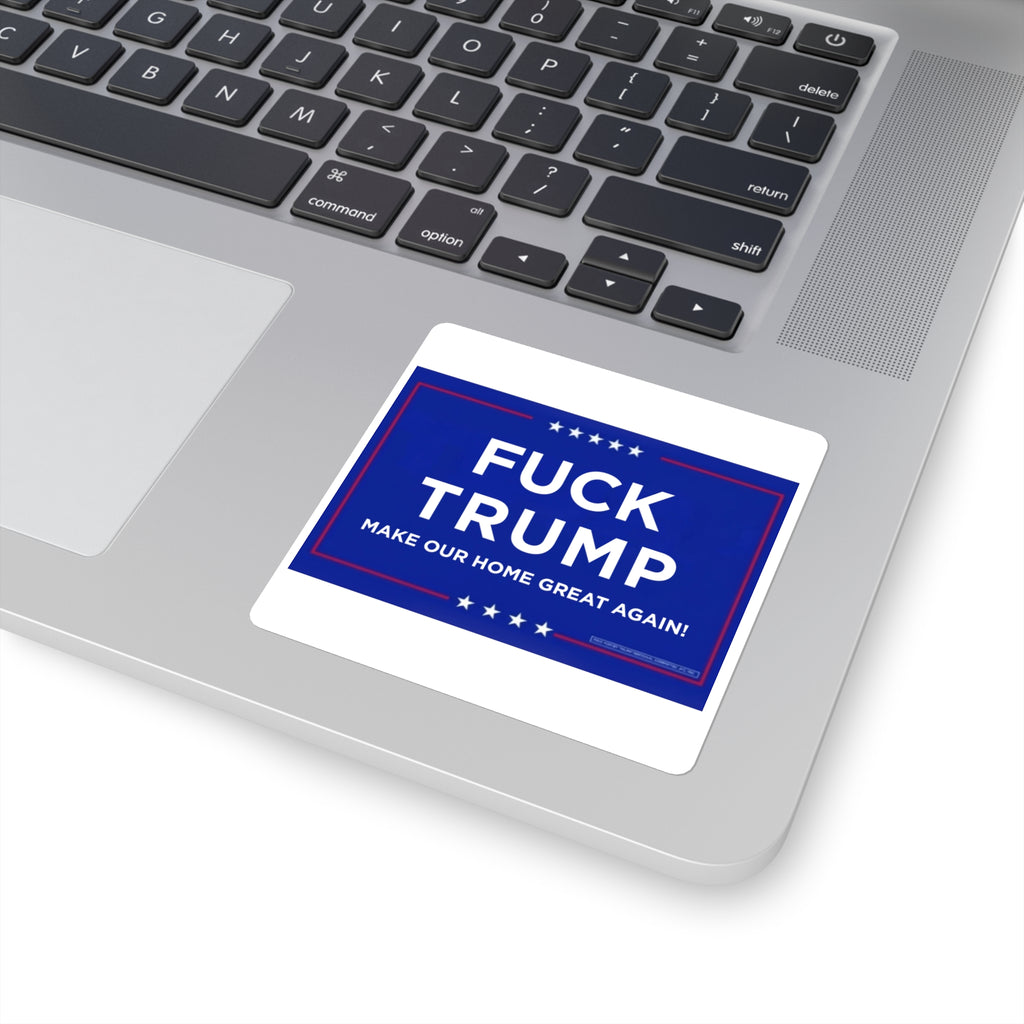 Political Statement Square Stickers - "F**k Trump" Design
