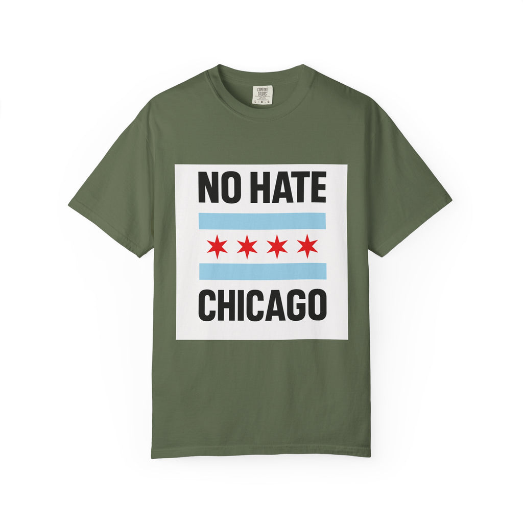 Chicago Pride Unisex T-Shirt - No Hate Chicago Activism, Social Justice, LGBTQ+ Apparel