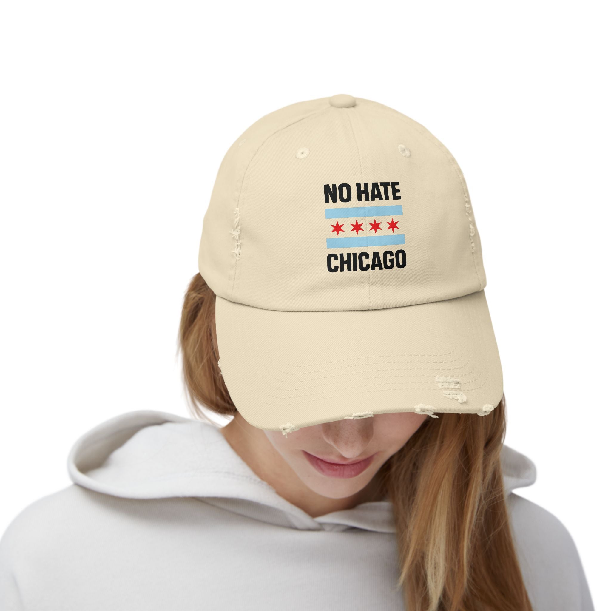 No Hate Chicago Hat | Chicago Pride Cap | Gift for Chicagoans, Casual Wear, Statement Hat, Everyday Fashion