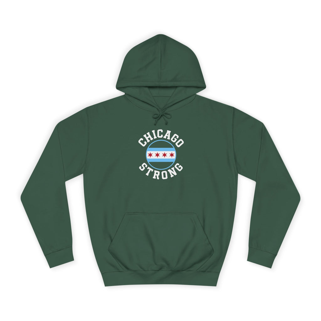 Chicago Strong Unisex Hoodie - Chicagoland Pride Pullover with Chicago Flag Emblem