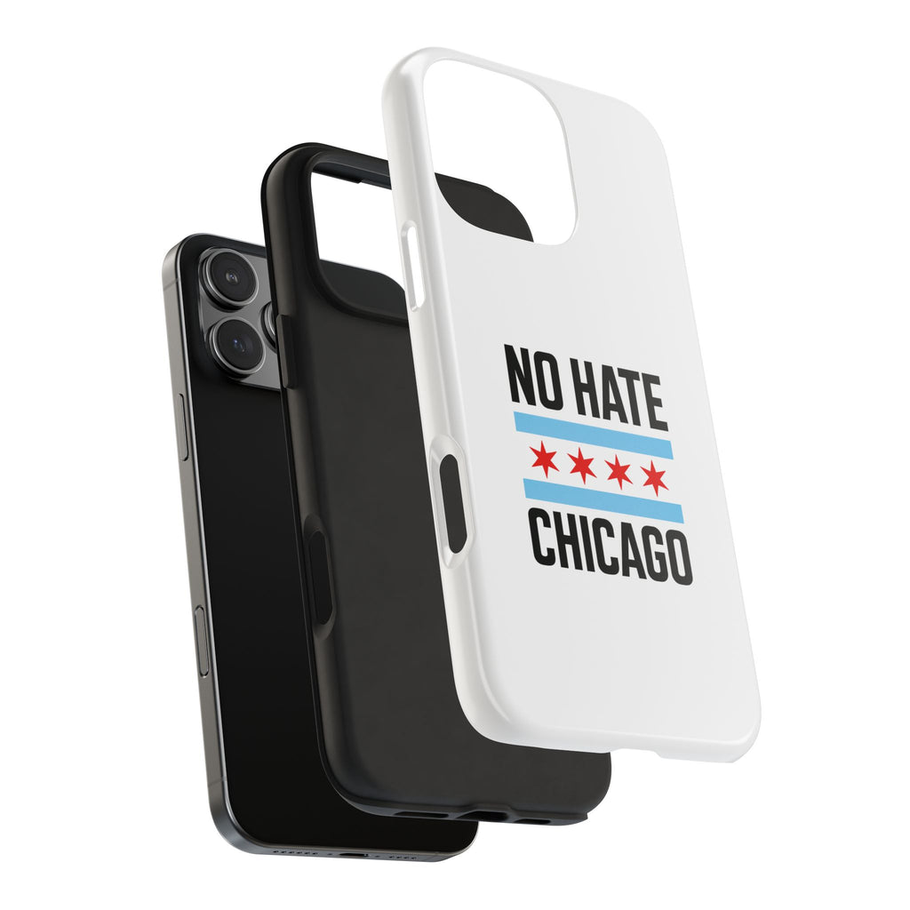 Tough Phone Cases with Chicago Flag Design, No Hate Chicago Mobile Case, Gift for Chicago Lovers, Pride Accessories,  Holiday Present