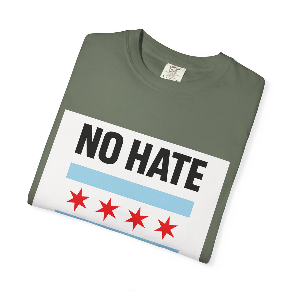 Chicago Pride Unisex T-Shirt - No Hate Chicago Activism, Social Justice, LGBTQ+ Apparel