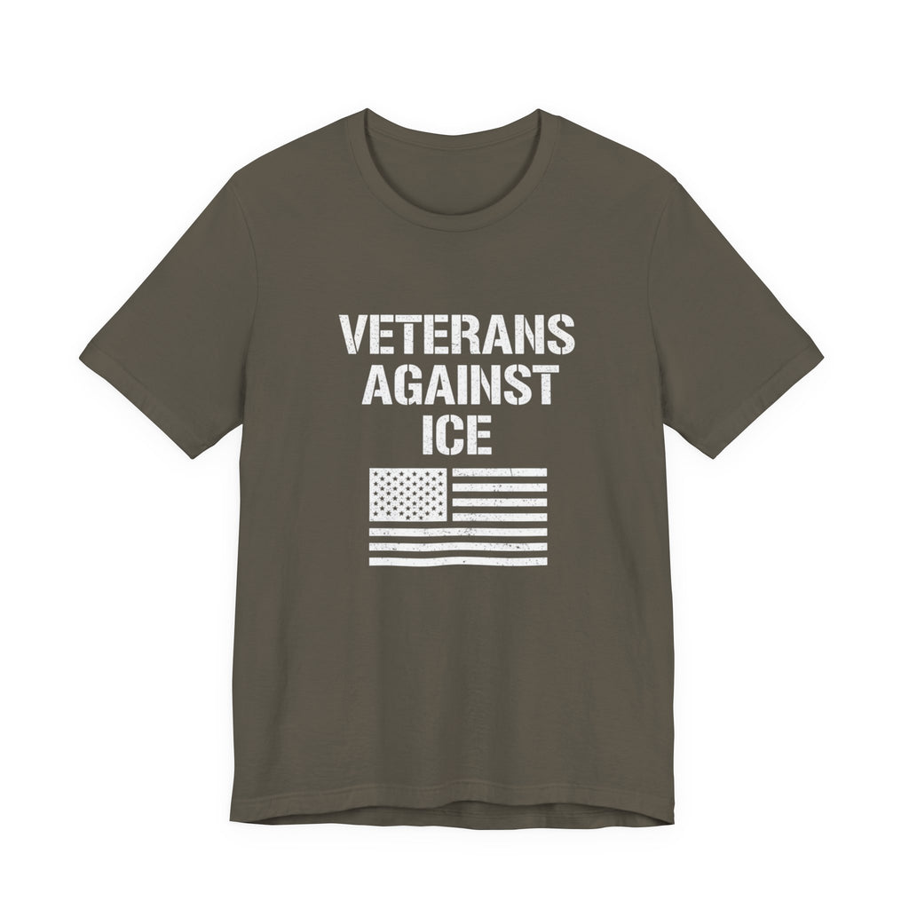 Veterans Against ICE T-Shirt — Patriotic Anti-Detention Statement Tee