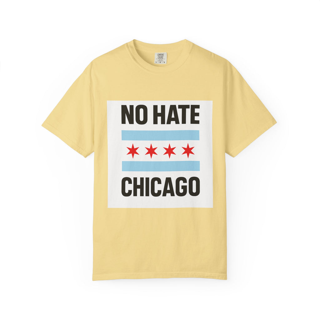 Chicago Pride Unisex T-Shirt - No Hate Chicago Activism, Social Justice, LGBTQ+ Apparel