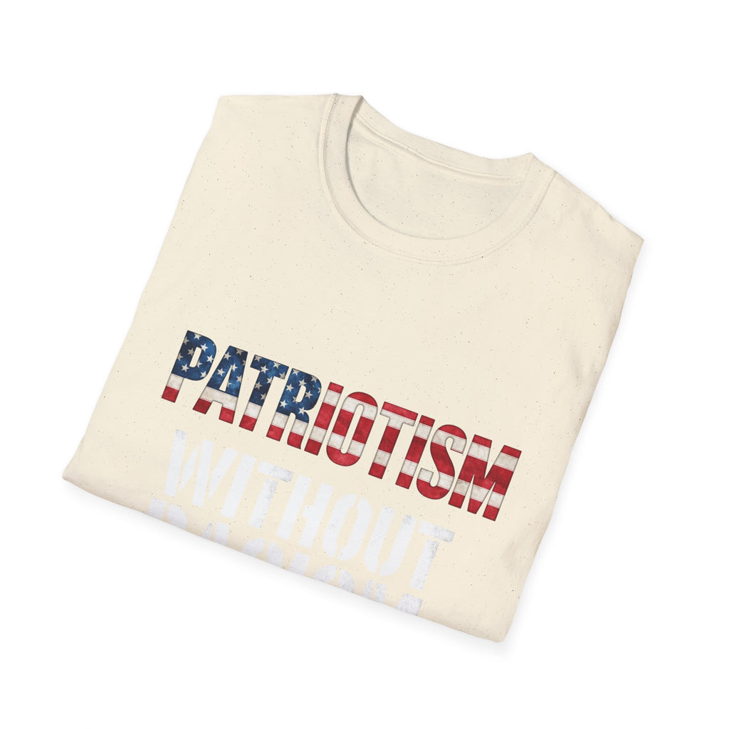 Patriotism Without Racism T-Shirt, Unisex Softstyle Tee, No Hate Shirt, Social Justice Apparel, Equality Statement Top