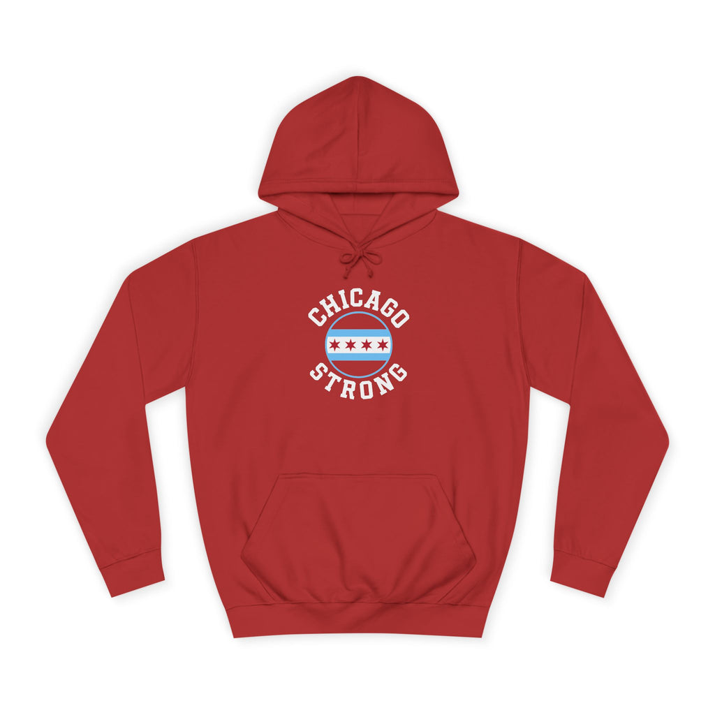 Chicago Strong Unisex Hoodie - Chicagoland Pride Pullover with Chicago Flag Emblem