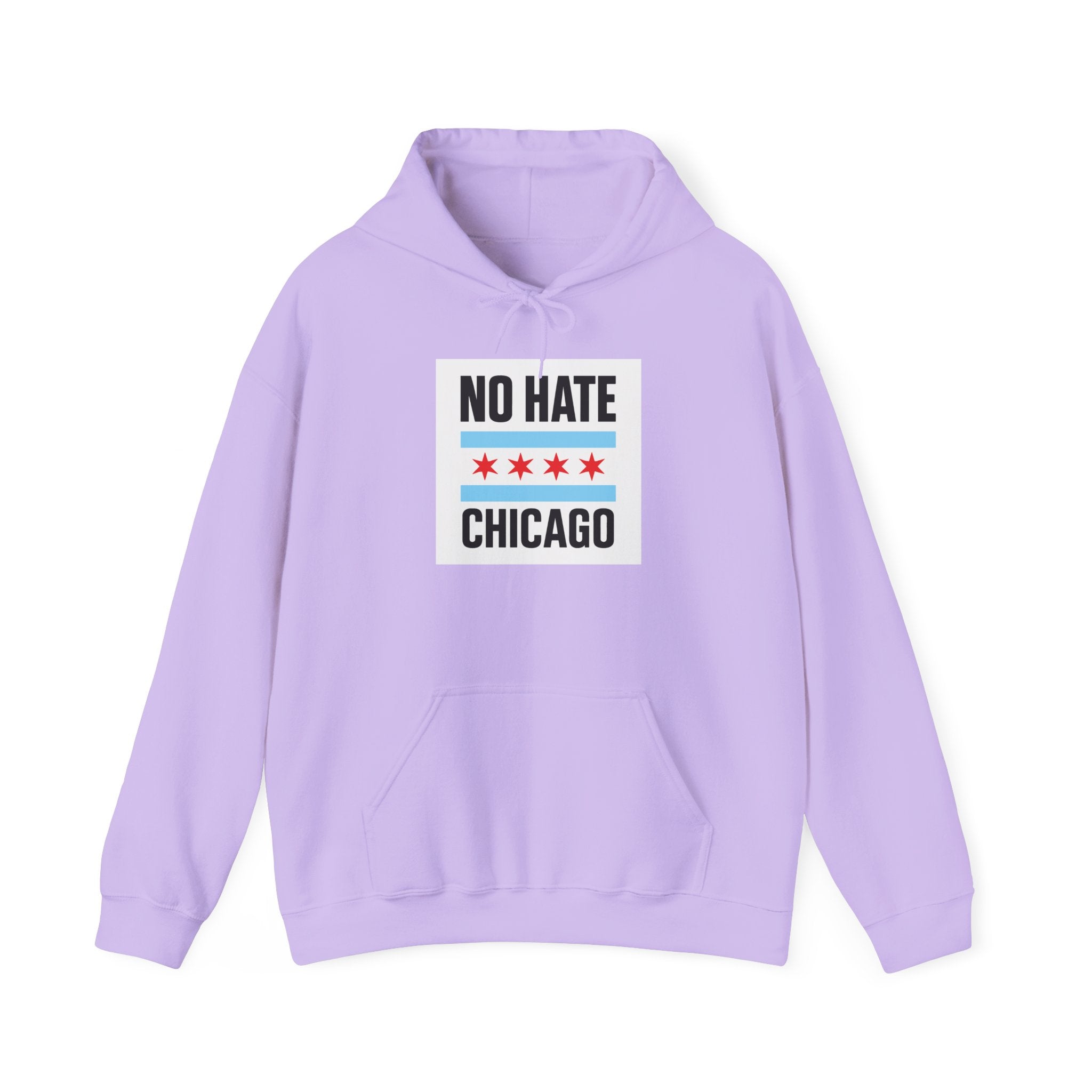 Unisex Hoodie with No Hate Chicago Design | Cozy Streetwear, Gift for Chicagoans, Political Statement, Casual Wear, Apparel