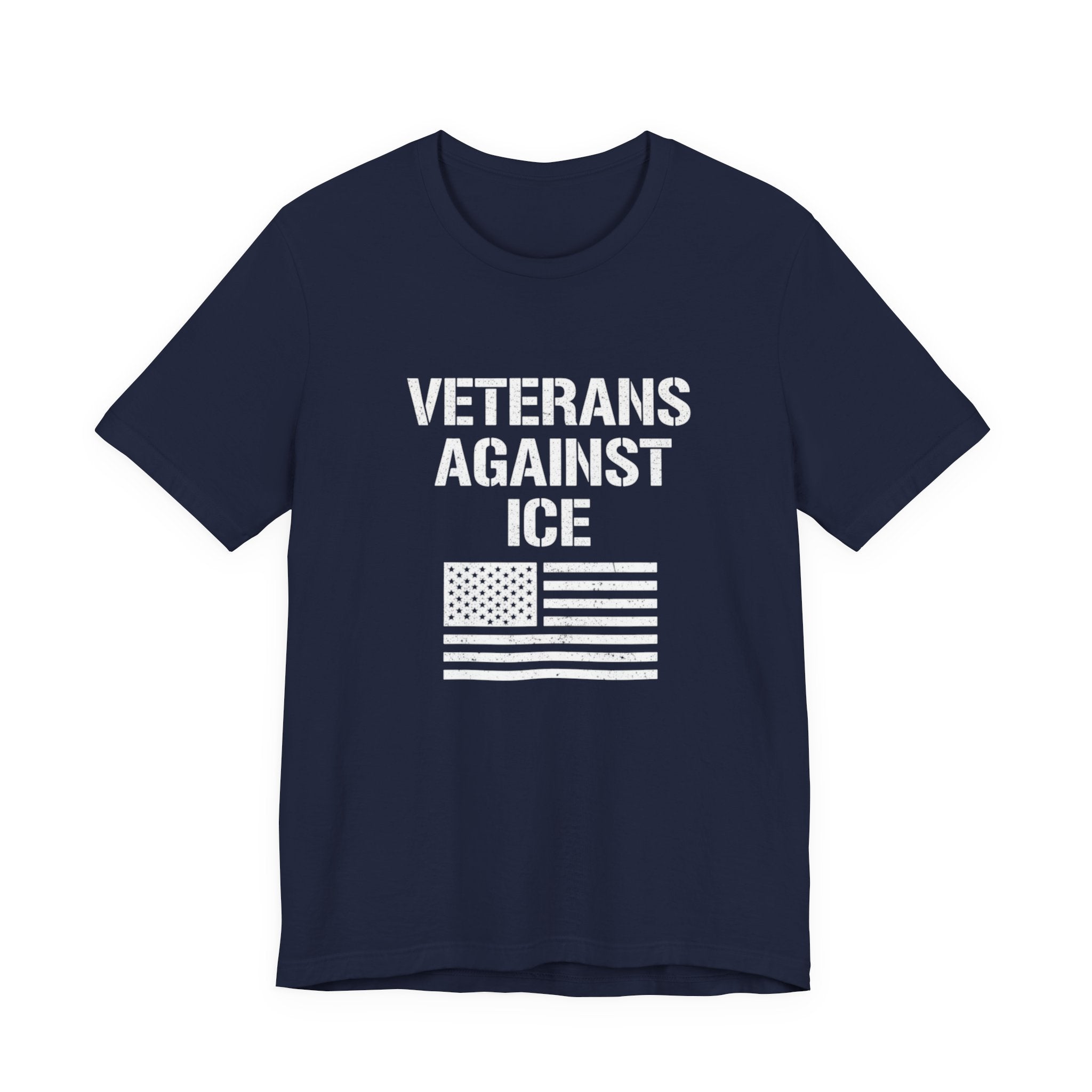 Veterans Against ICE T-Shirt — Patriotic Anti-Detention Statement Tee