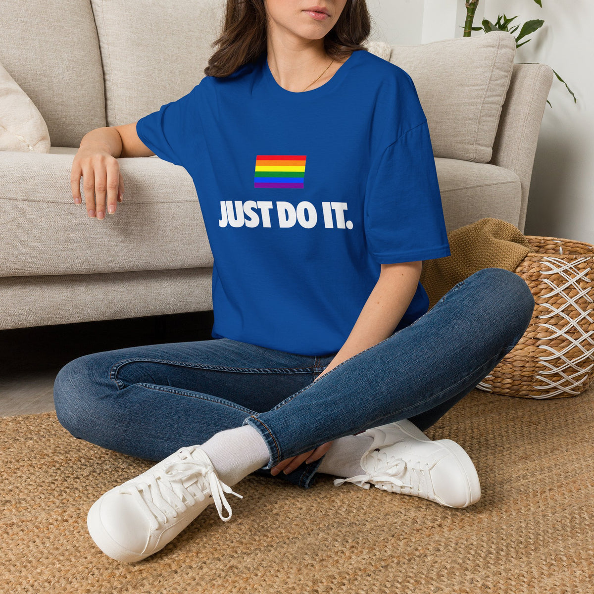 Pride Vote T-Shirt — “JUST DO IT.” Rainbow Voting Tee
