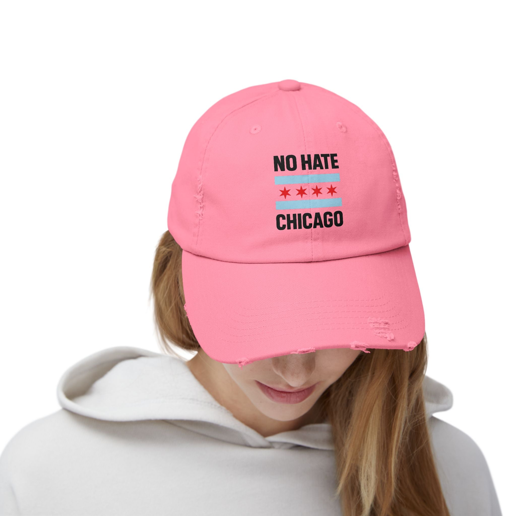 No Hate Chicago Hat | Chicago Pride Cap | Gift for Chicagoans, Casual Wear, Statement Hat, Everyday Fashion