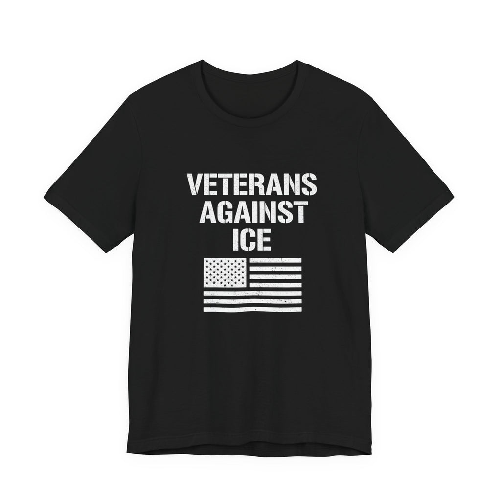Veterans Against ICE T-Shirt — Patriotic Anti-Detention Statement Tee