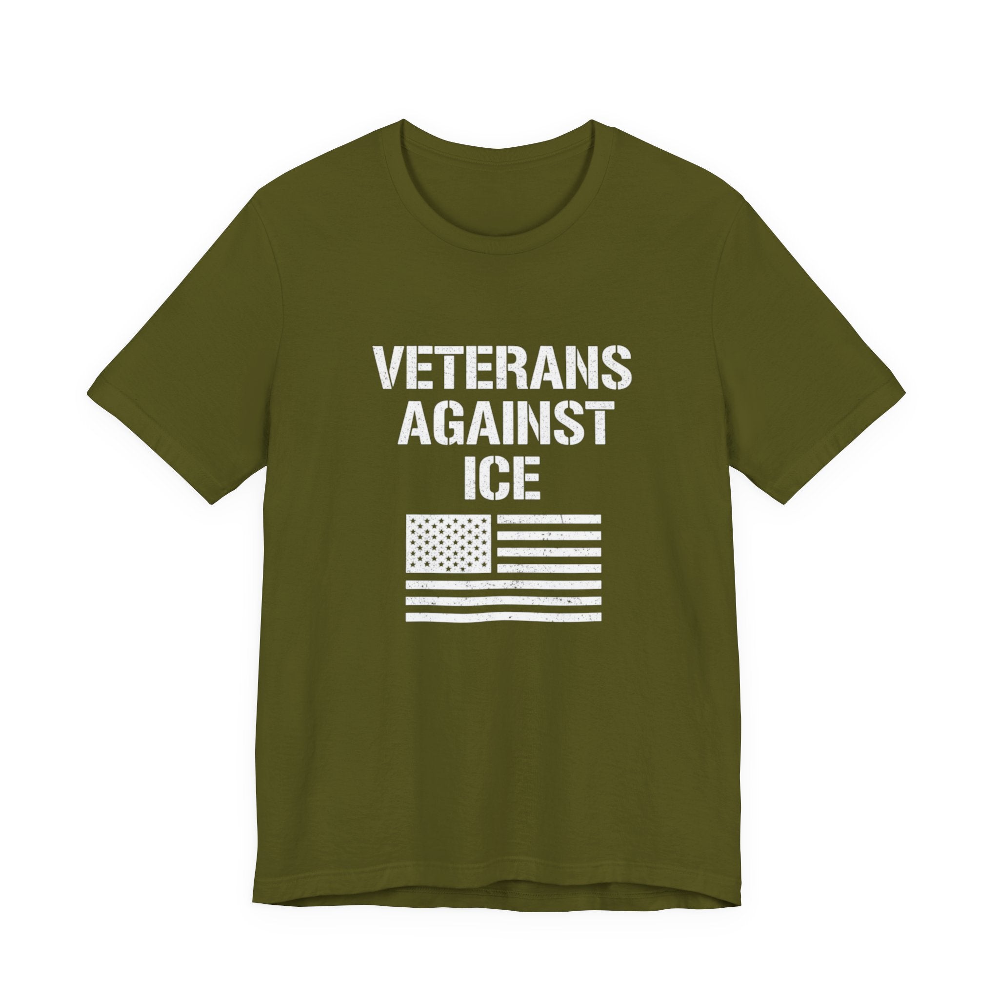 Veterans Against ICE T-Shirt — Patriotic Anti-Detention Statement Tee