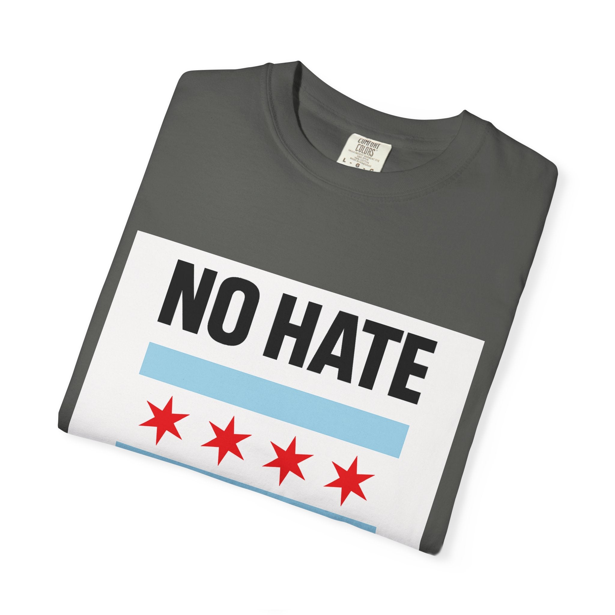 Chicago Pride Unisex T-Shirt - No Hate Chicago Activism, Social Justice, LGBTQ+ Apparel