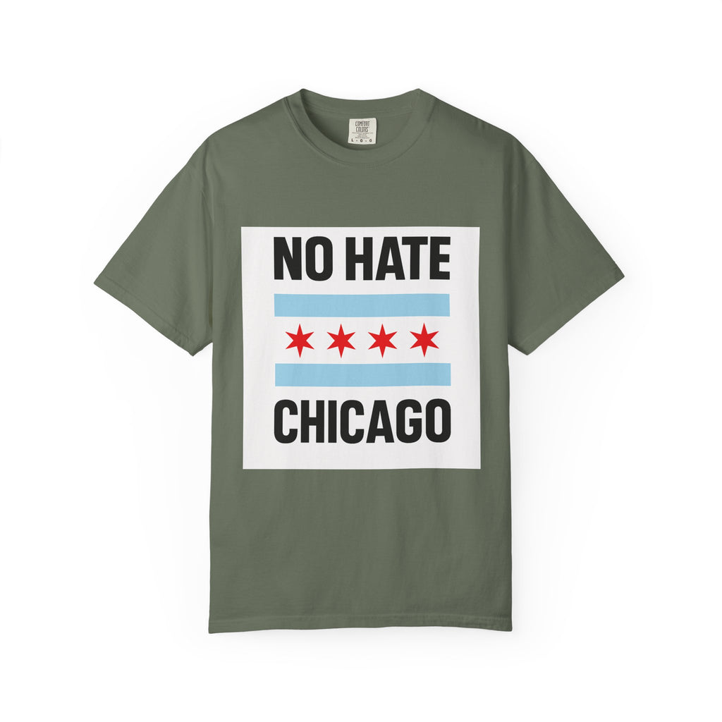 Chicago Pride Unisex T-Shirt - No Hate Chicago Activism, Social Justice, LGBTQ+ Apparel