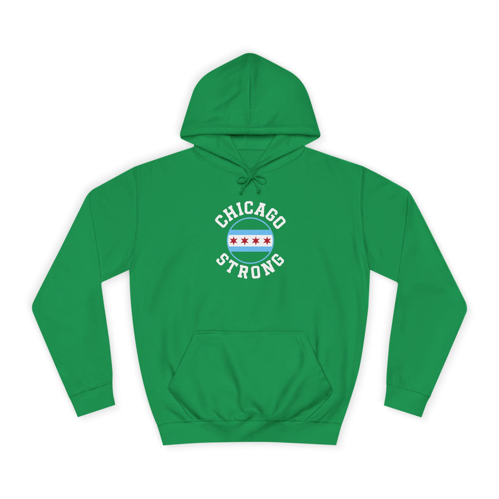 Chicago Strong Unisex Hoodie - Chicagoland Pride Pullover with Chicago Flag Emblem