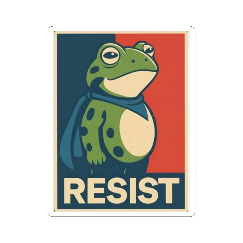 Resist Frog Kiss-Cut Stickers | Eco-Friendly Vinyl Decals for Activism