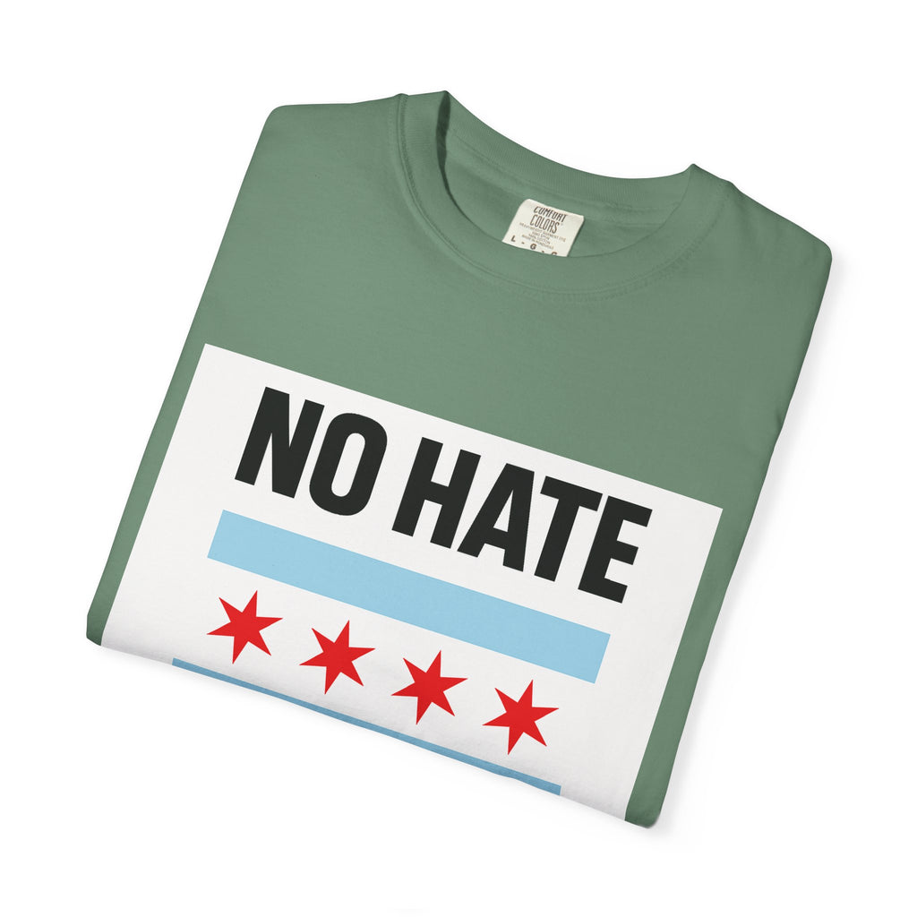 Chicago Pride Unisex T-Shirt - No Hate Chicago Activism, Social Justice, LGBTQ+ Apparel
