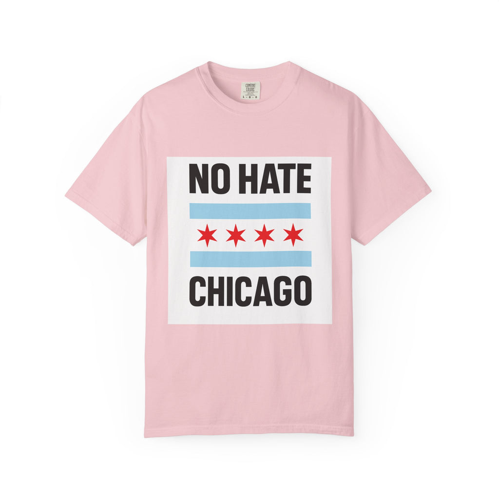 Chicago Pride Unisex T-Shirt - No Hate Chicago Activism, Social Justice, LGBTQ+ Apparel