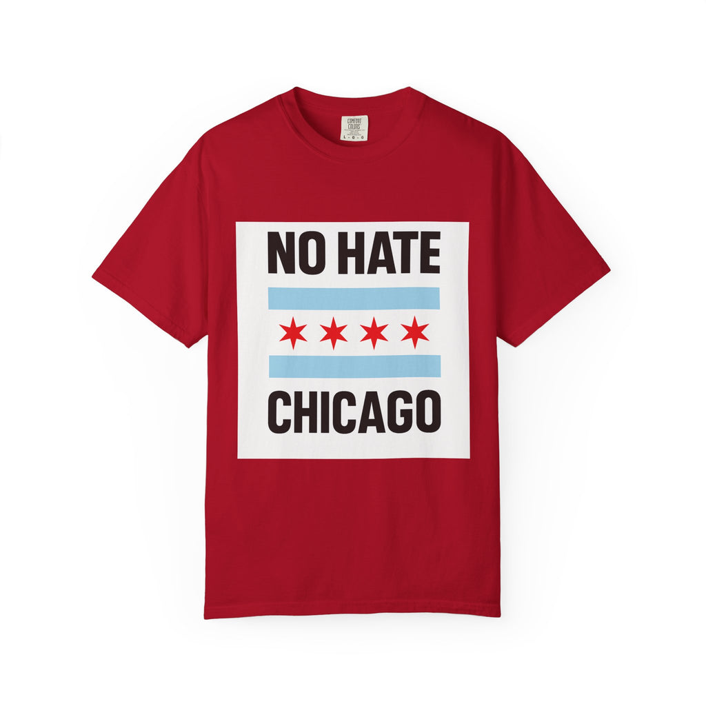 Chicago Pride Unisex T-Shirt - No Hate Chicago Activism, Social Justice, LGBTQ+ Apparel