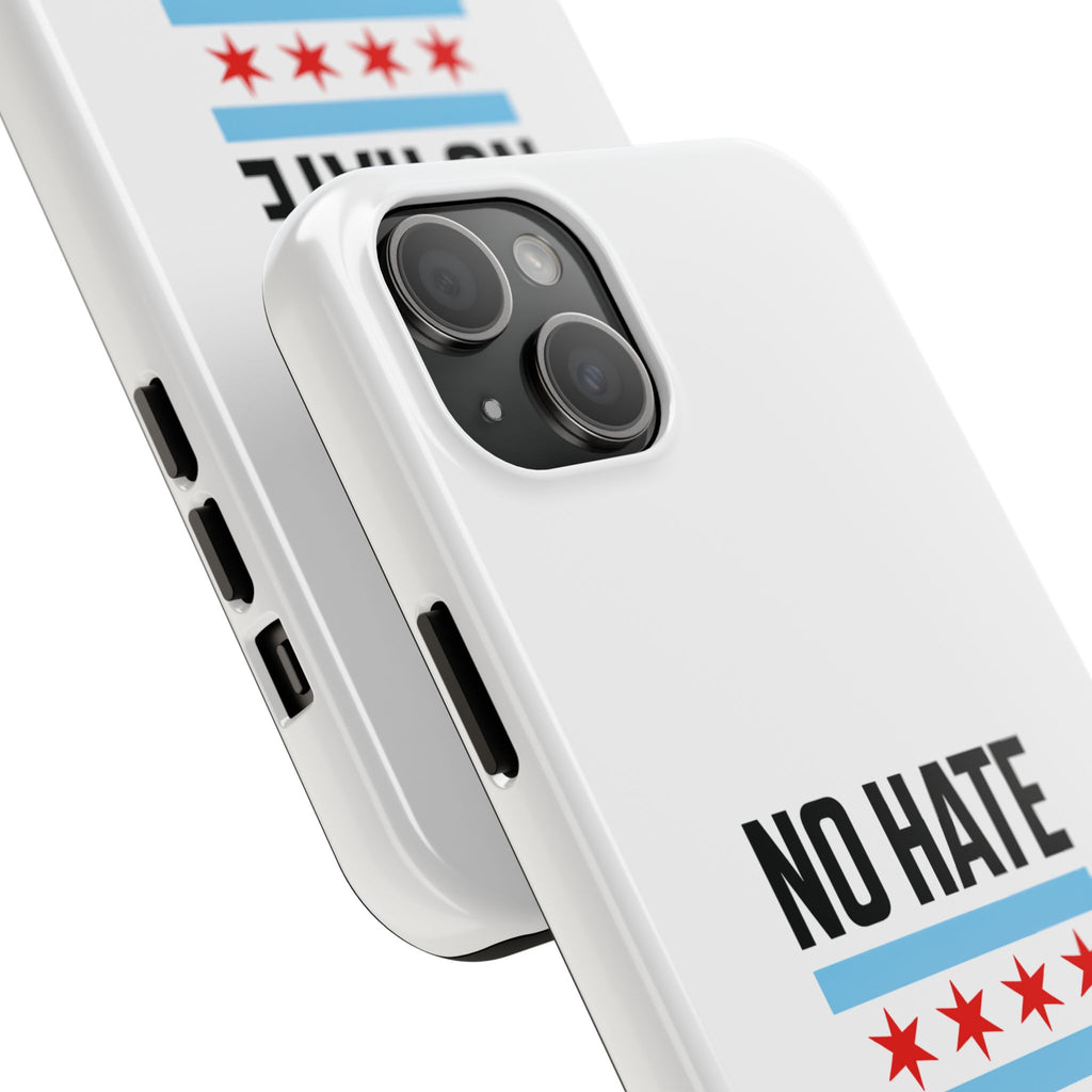 Tough Phone Cases with Chicago Flag Design, No Hate Chicago Mobile Case, Gift for Chicago Lovers, Pride Accessories,  Holiday Present
