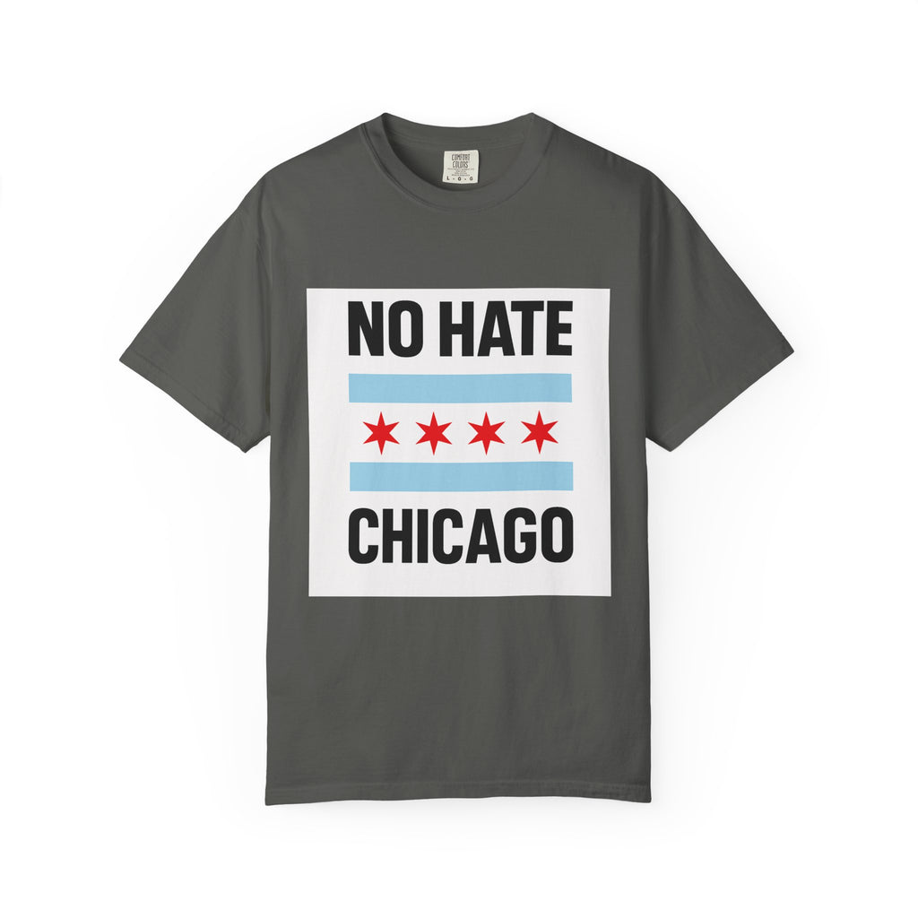 Chicago Pride Unisex T-Shirt - No Hate Chicago Activism, Social Justice, LGBTQ+ Apparel