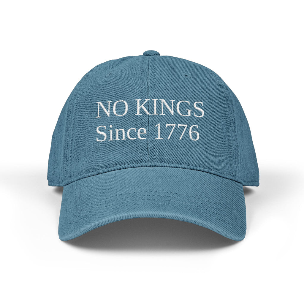Embroidered Denim Hat - No King Since 1776 Protest Social Justice Activism