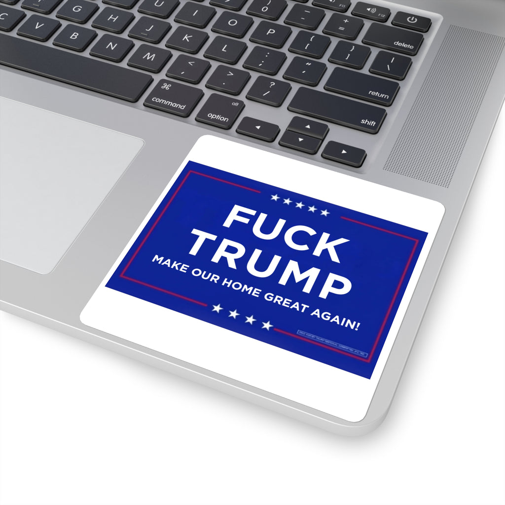 Political Statement Square Stickers - "F**k Trump" Design