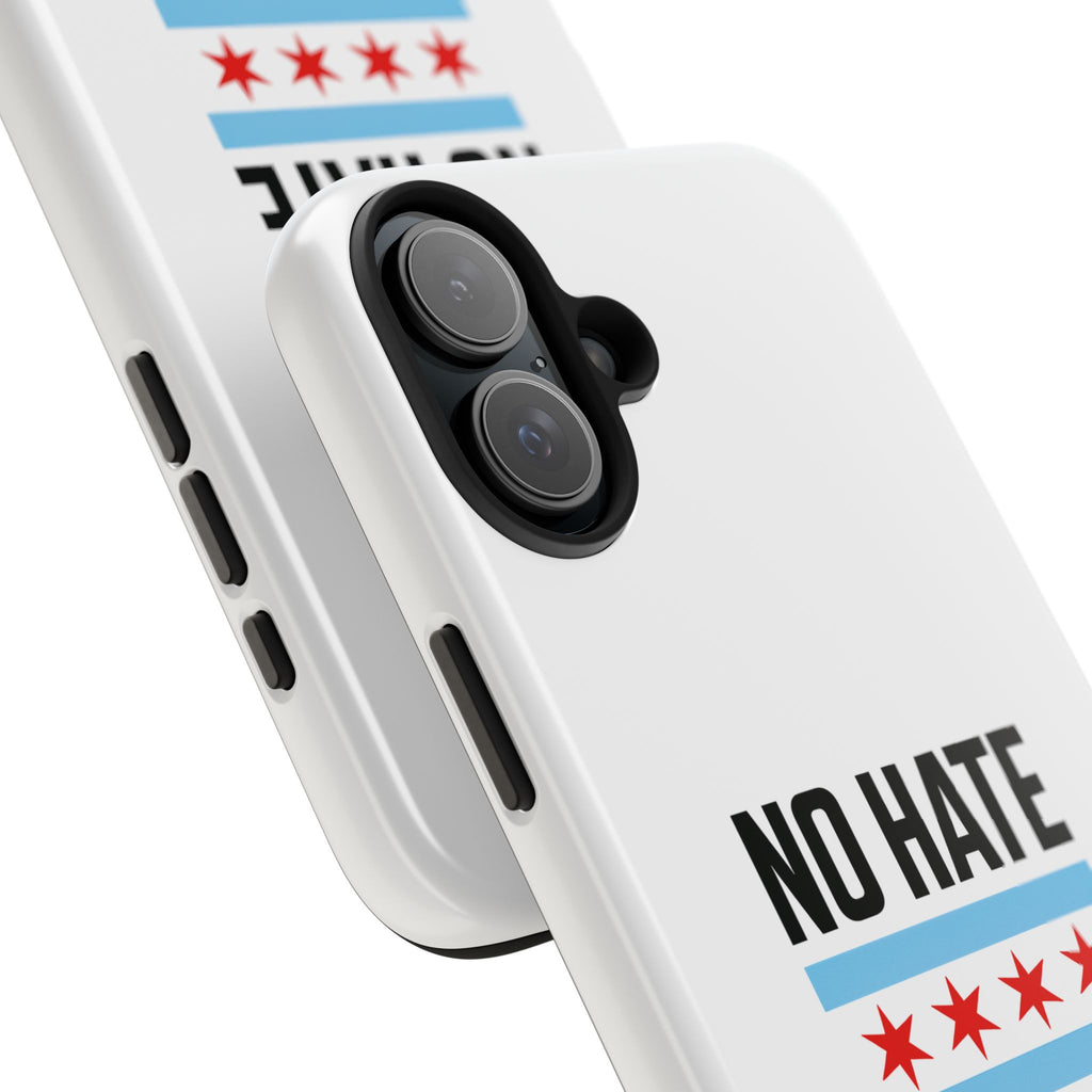 Tough Phone Cases with Chicago Flag Design, No Hate Chicago Mobile Case, Gift for Chicago Lovers, Pride Accessories,  Holiday Present