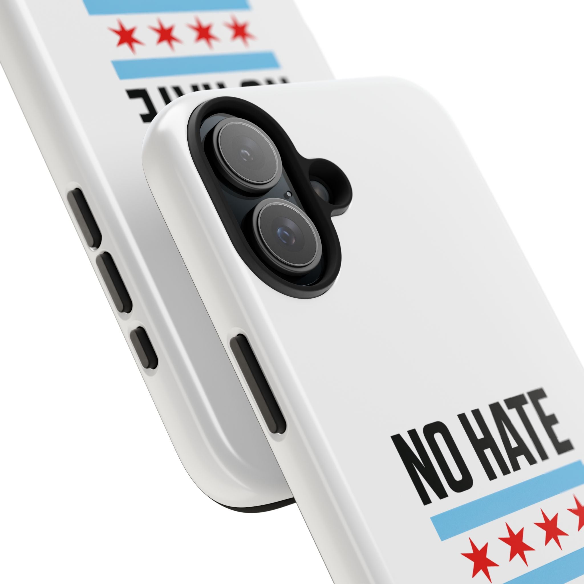 Tough Phone Cases with Chicago Flag Design, No Hate Chicago Mobile Case, Gift for Chicago Lovers, Pride Accessories,  Holiday Present