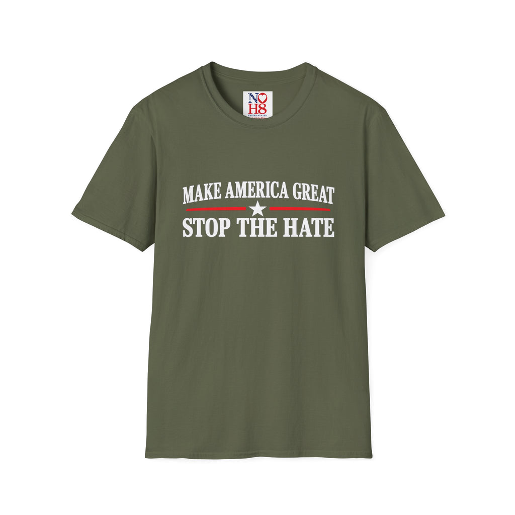 Stop the Hate T-Shirt - "Make America Great" Patriotic Anti-Hate Tee