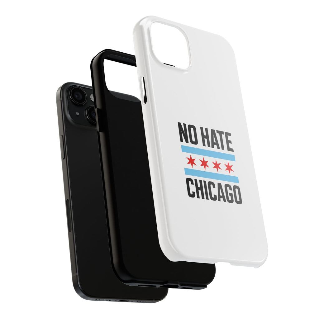 Tough Phone Cases with Chicago Flag Design, No Hate Chicago Mobile Case, Gift for Chicago Lovers, Pride Accessories,  Holiday Present
