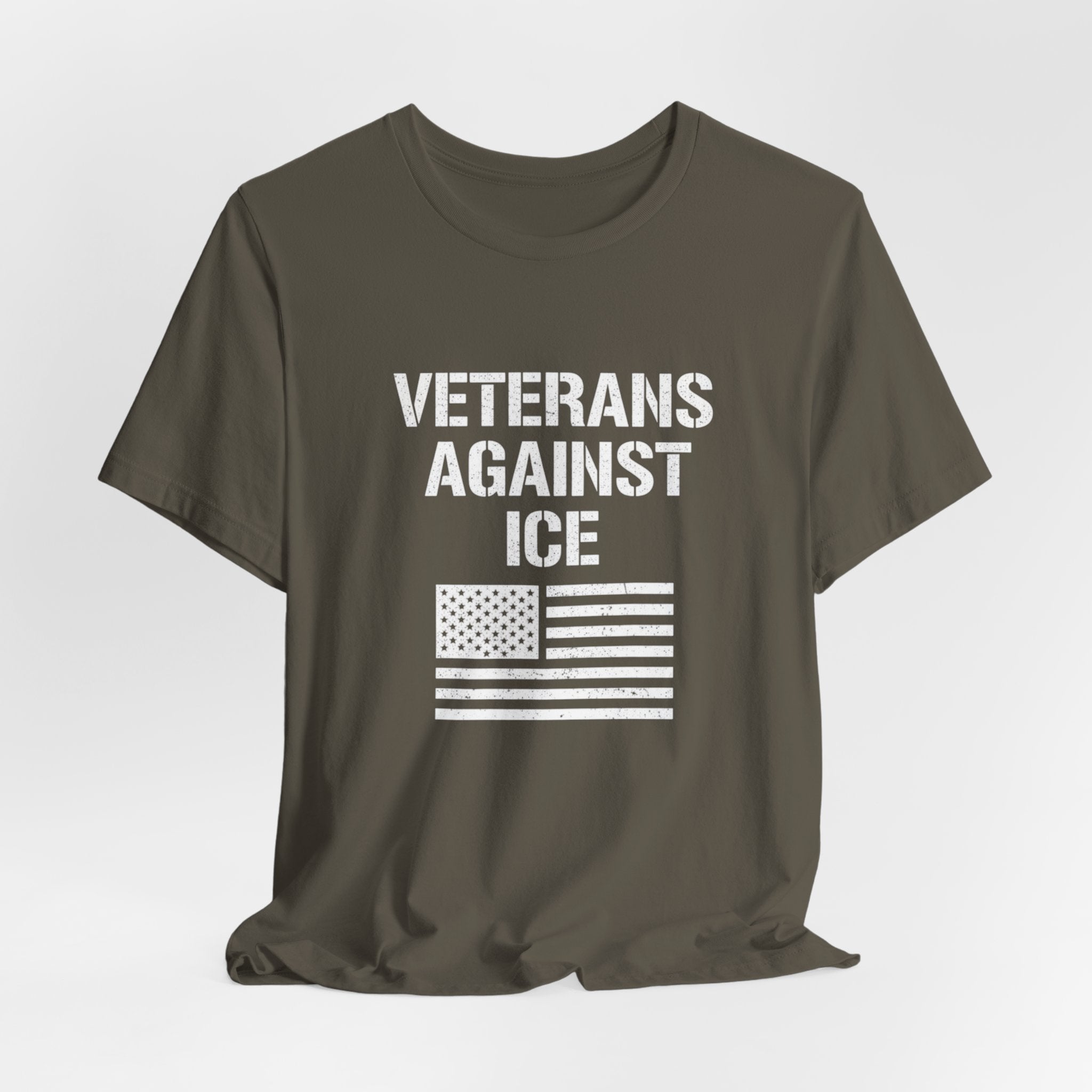 Veterans Against ICE T-Shirt — Patriotic Anti-Detention Statement Tee