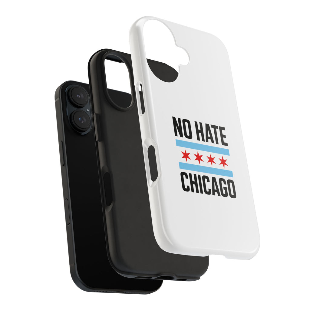 Tough Phone Cases with Chicago Flag Design, No Hate Chicago Mobile Case, Gift for Chicago Lovers, Pride Accessories,  Holiday Present