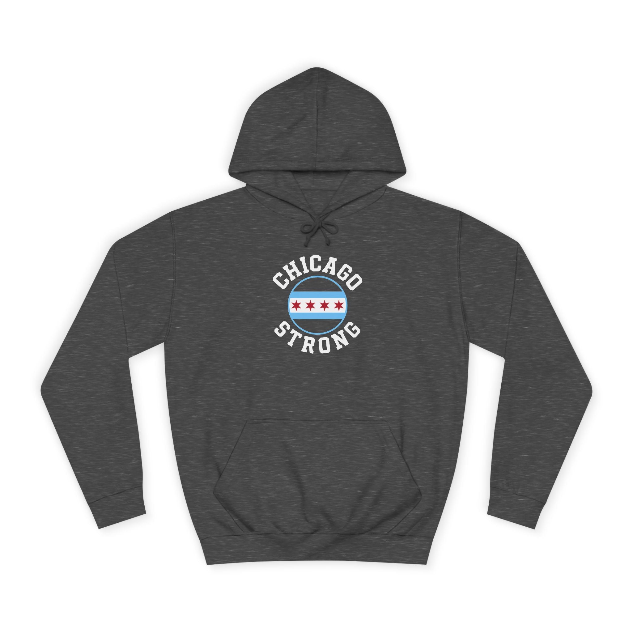 Chicago Strong Unisex Hoodie - Chicagoland Pride Pullover with Chicago Flag Emblem