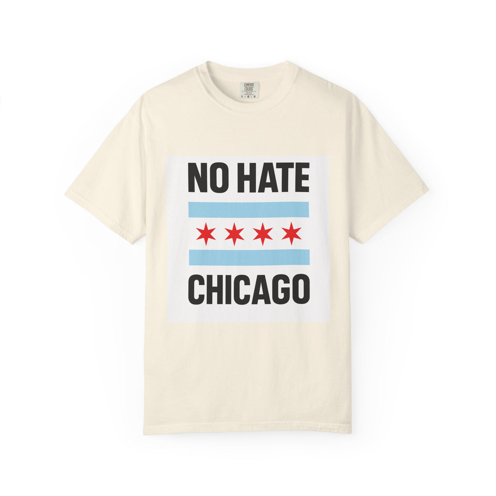 Chicago Pride Unisex T-Shirt - No Hate Chicago Activism, Social Justice, LGBTQ+ Apparel