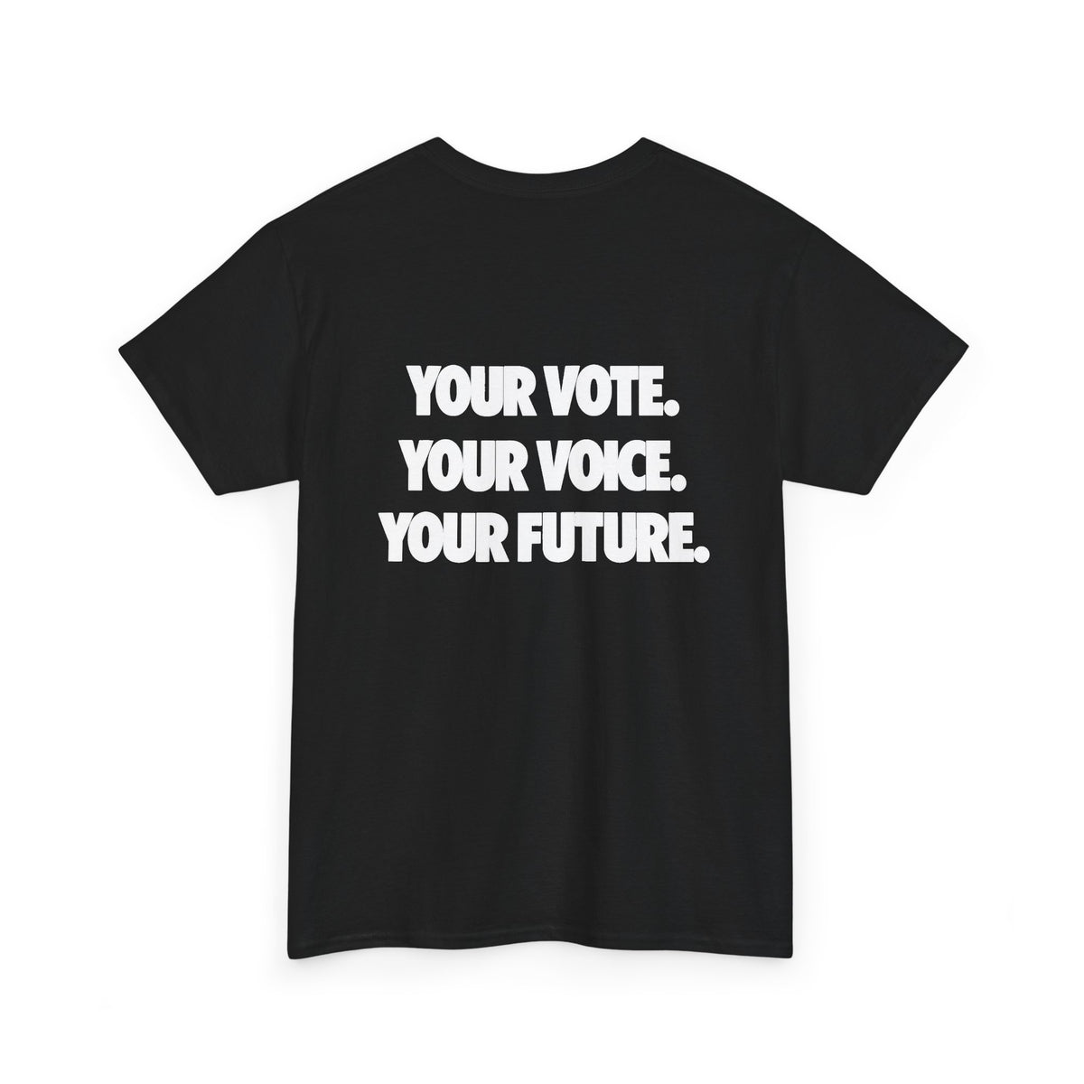 Political Statement Tee — “The Only Difference Between Trump and a Flying Pig Is the Letter ‘F’” (Back: Your Vote, Your Voice, Your Future)