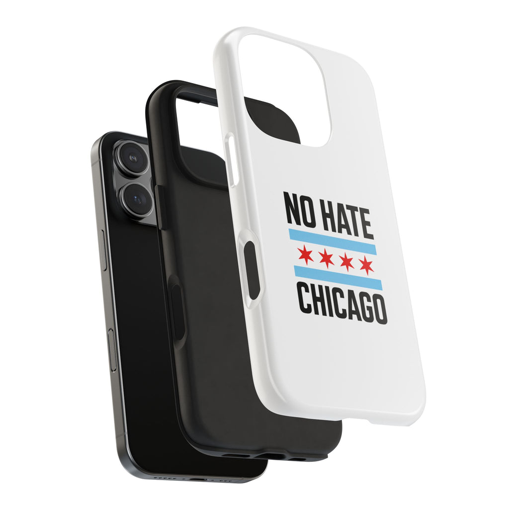 Tough Phone Cases with Chicago Flag Design, No Hate Chicago Mobile Case, Gift for Chicago Lovers, Pride Accessories,  Holiday Present