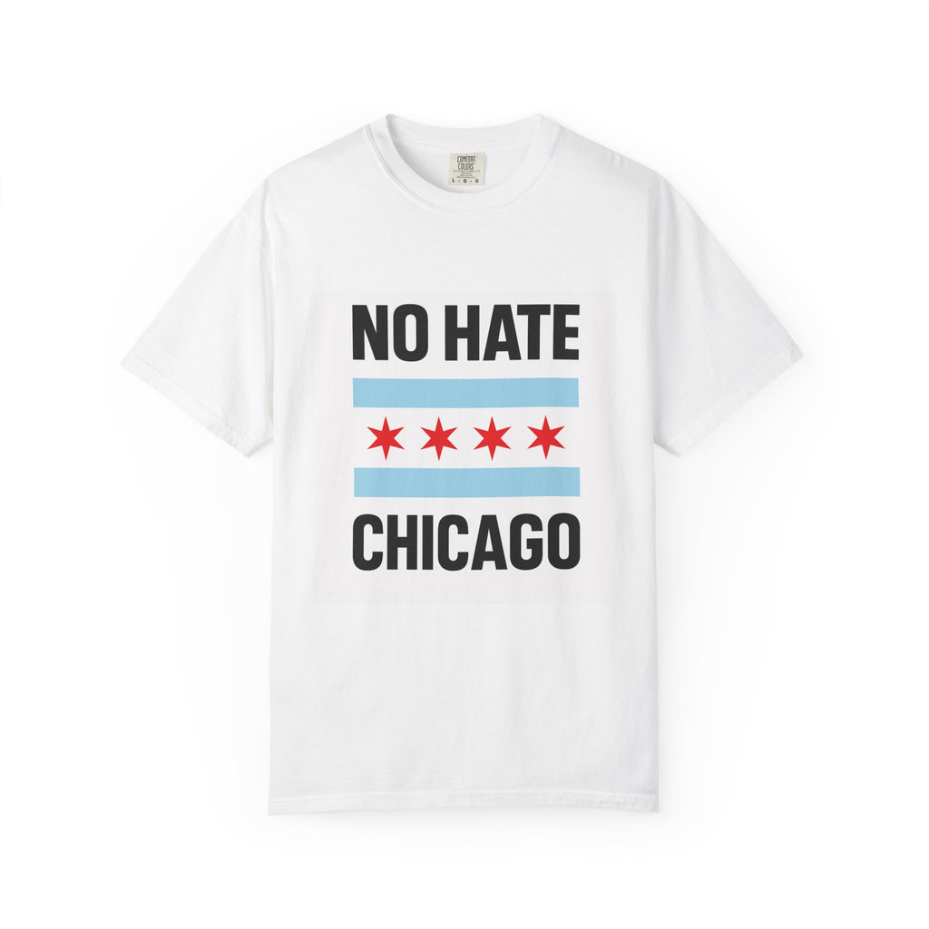 Chicago Pride Unisex T-Shirt - No Hate Chicago Activism, Social Justice, LGBTQ+ Apparel
