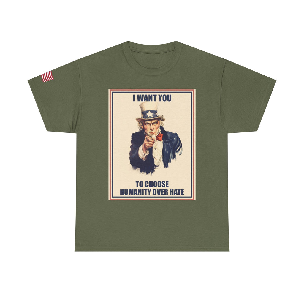 Patriotic Uncle Sam Humanity Over Hate T-Shirt