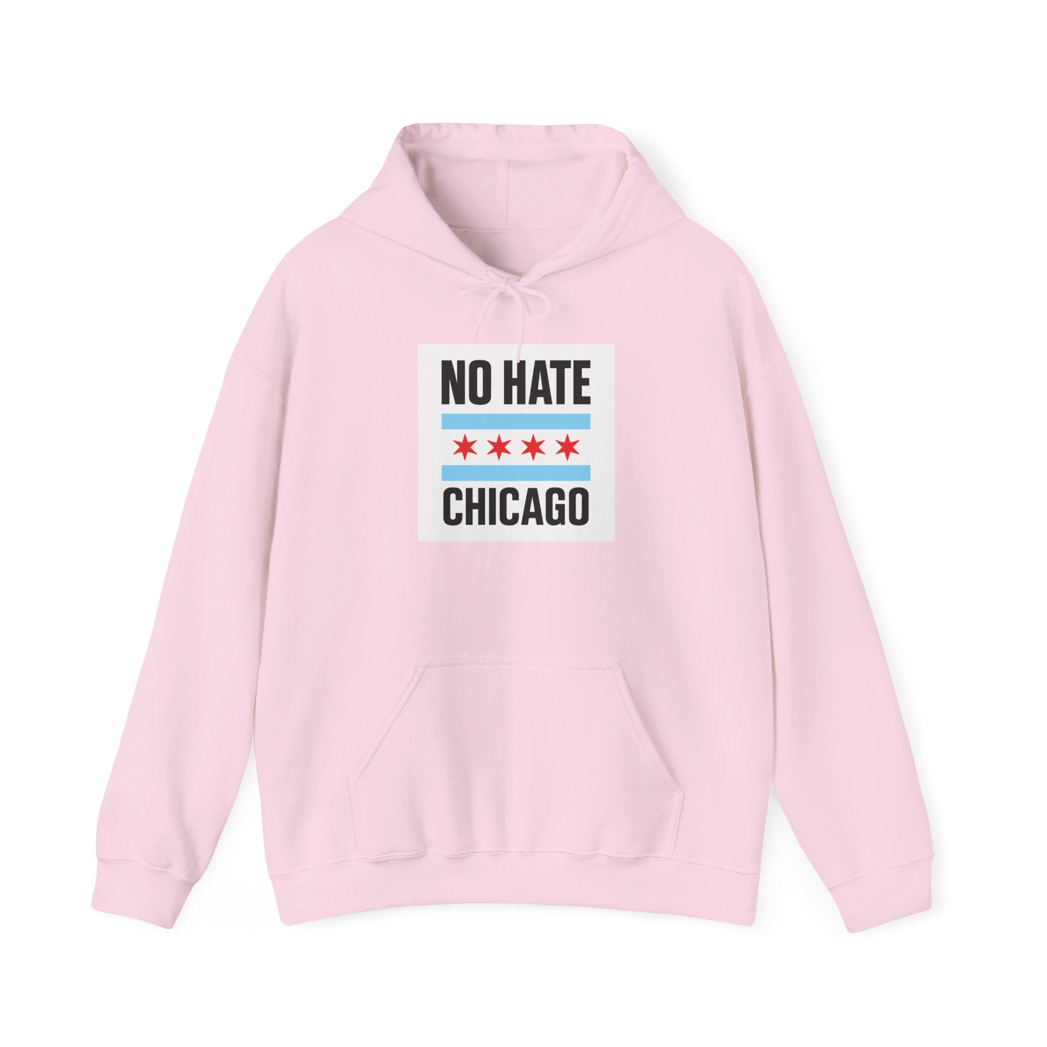 Unisex Hoodie with No Hate Chicago Design | Cozy Streetwear, Gift for Chicagoans, Political Statement, Casual Wear, Apparel