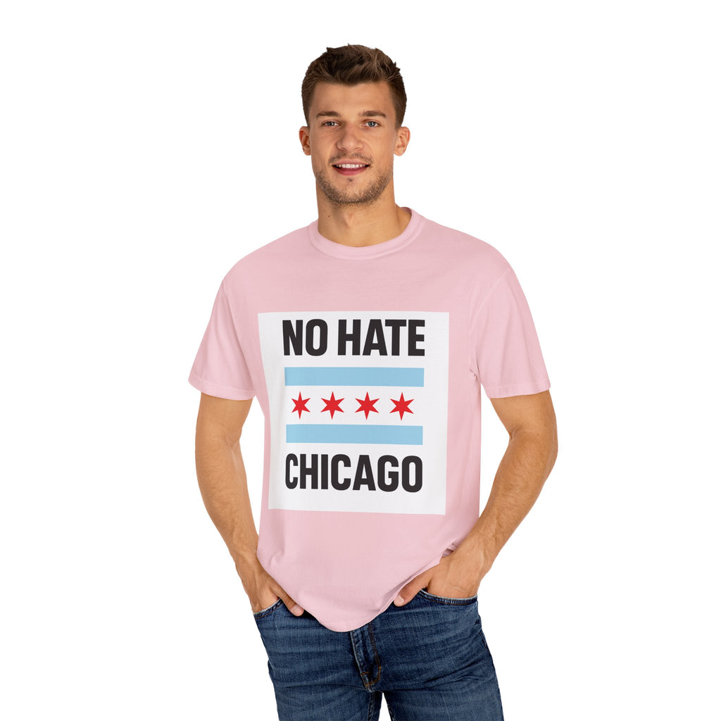 Chicago Pride Unisex T-Shirt - No Hate Chicago Activism, Social Justice, LGBTQ+ Apparel