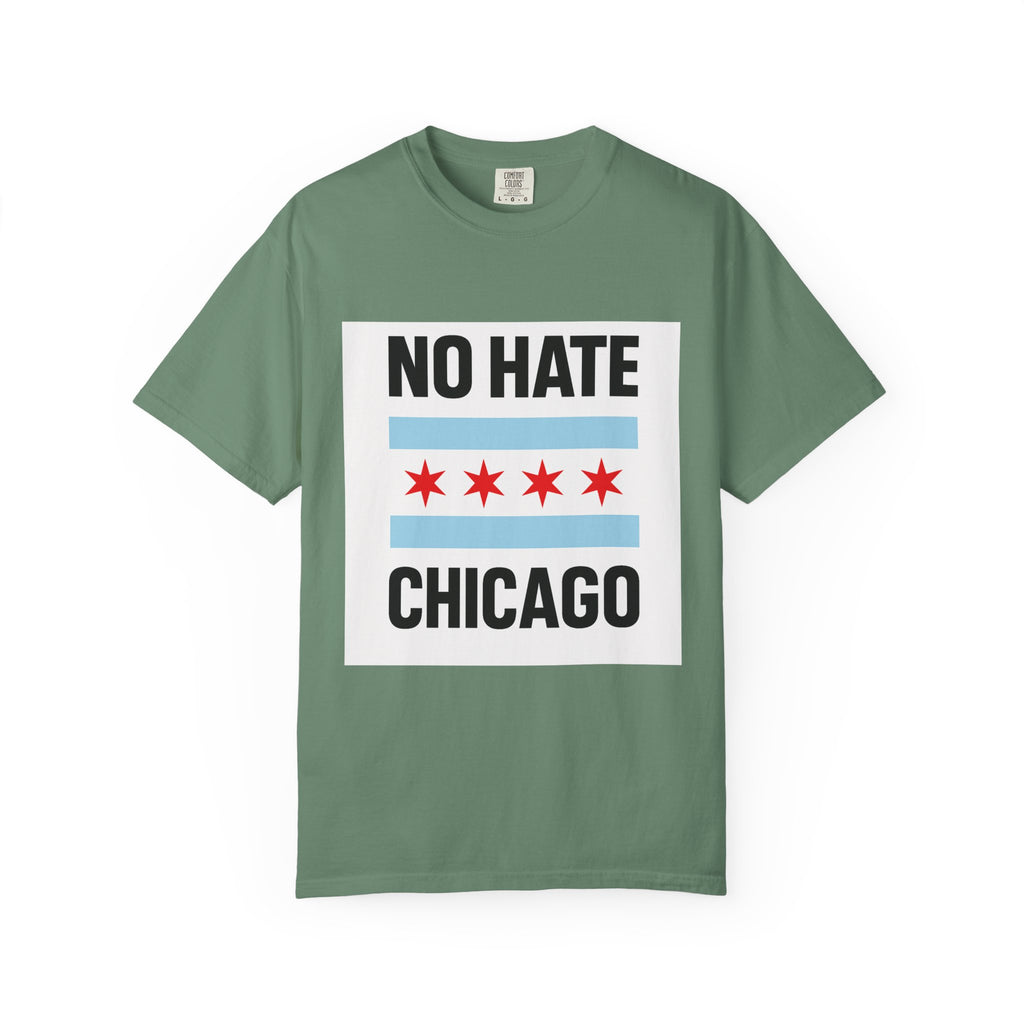 Chicago Pride Unisex T-Shirt - No Hate Chicago Activism, Social Justice, LGBTQ+ Apparel