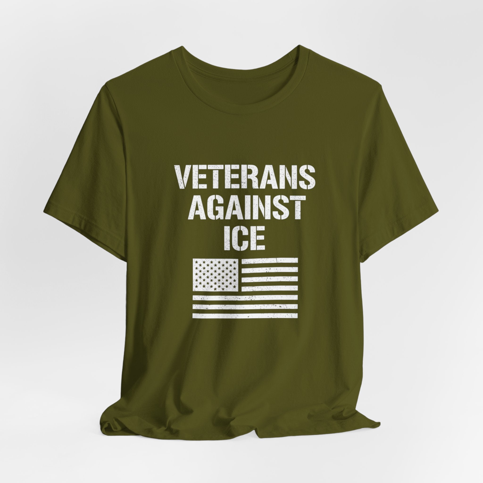 Veterans Against ICE T-Shirt — Patriotic Anti-Detention Statement Tee
