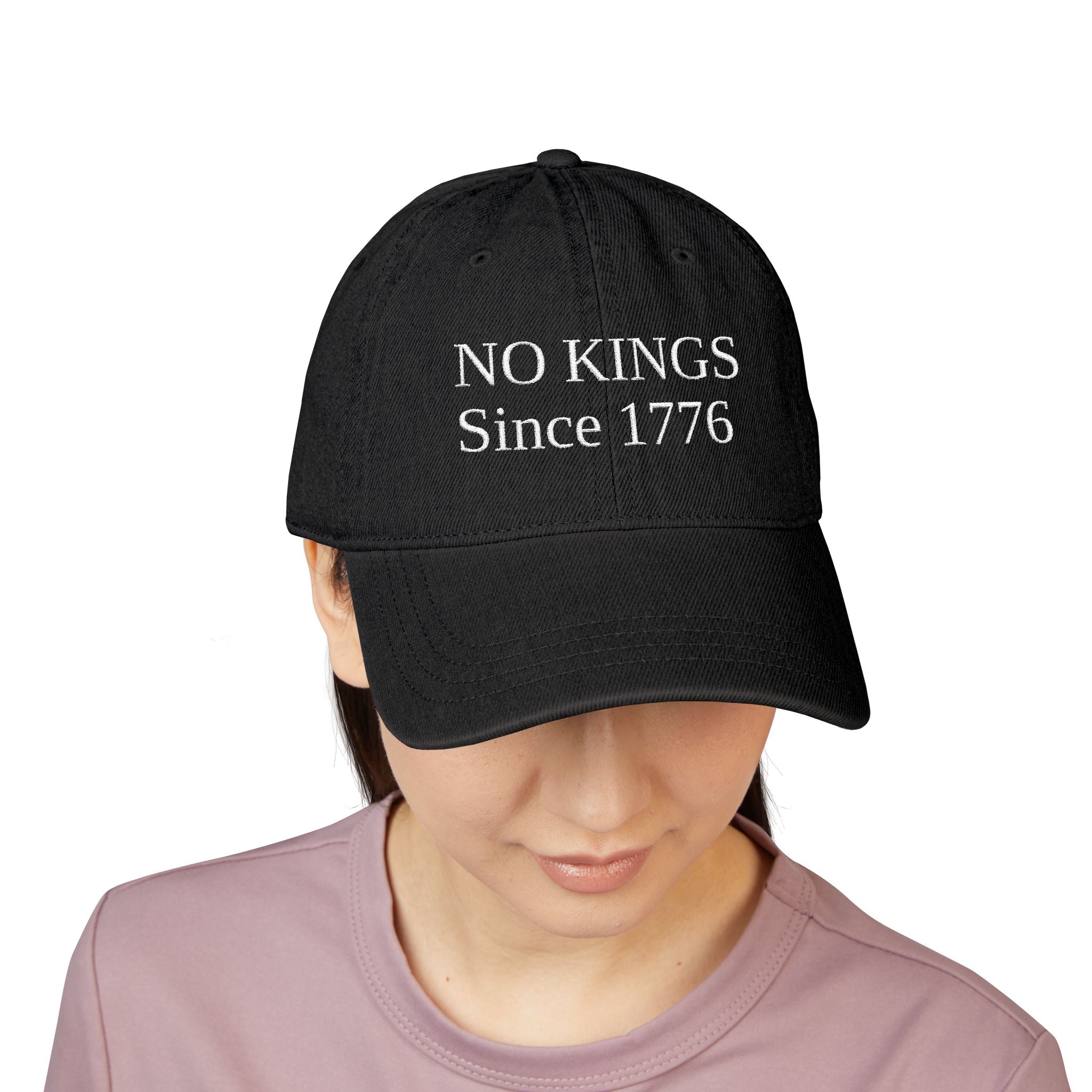 Embroidered Denim Hat - No King Since 1776 Protest Social Justice Activism